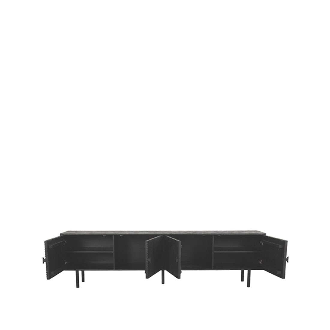 Tv Dressoir Cotia 8211 Zwart Mangohout 8211 Metaal