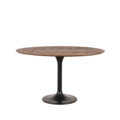 Eetkamertafel Otto - Espresso mangohout - Metaal - 130 cm