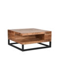 Salontafel Cube - Mangohout ruw - Metaal