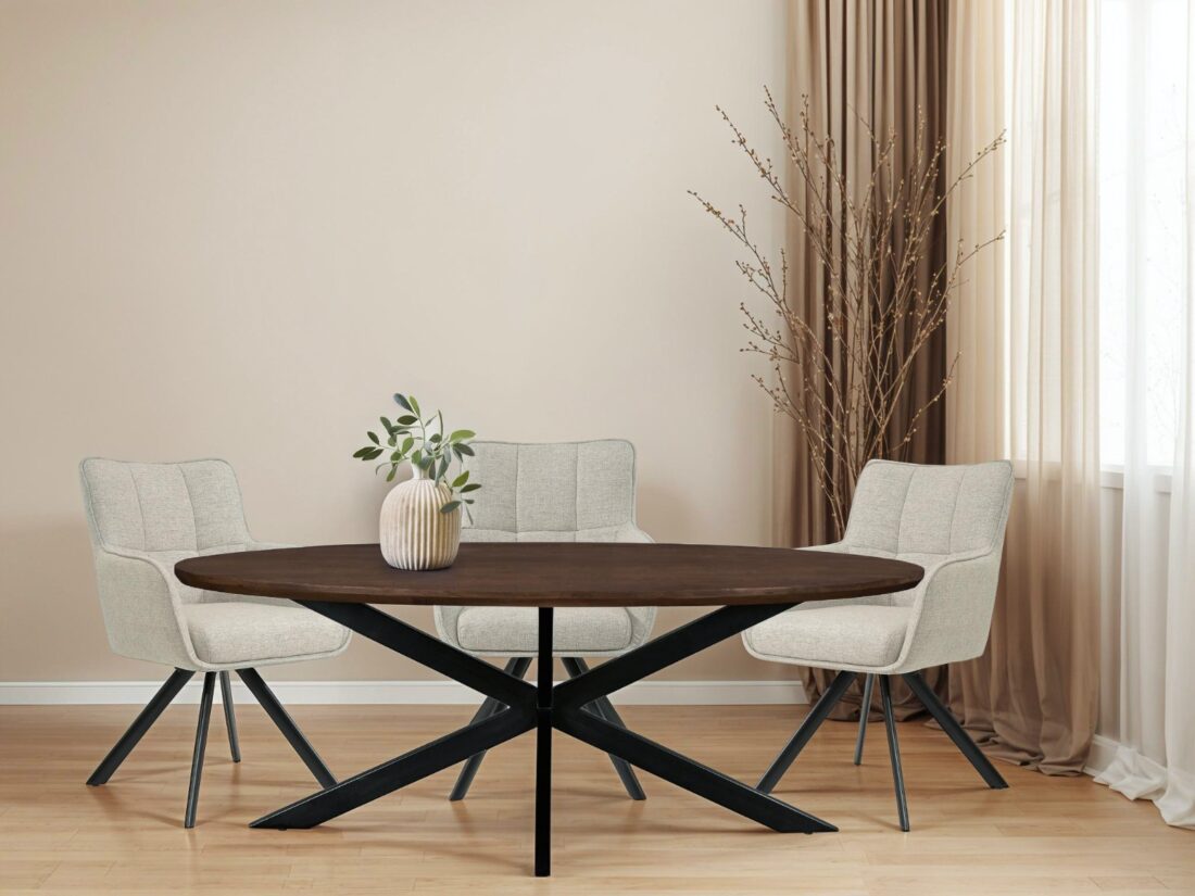 Eetkamertafel Jesper 8211 Hardhout Bruin 8211 Metaal 8211 240 Cm Eetkamertafel Jesper 8211 Hardhout Bruin 8211 Metaal 8211 240 Cm