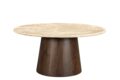 Salontafel Brix Valentino - Travertin - Hardhout - Rond 75 cm