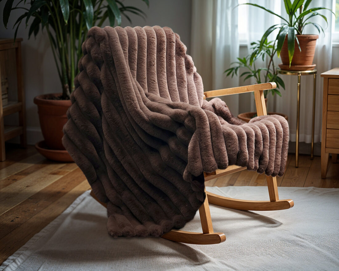 Rib Konijn Bont Plaid Taupe Grijs 150 X 200 Rib Konijn Bont Plaid Taupe Grijs 150 X 200