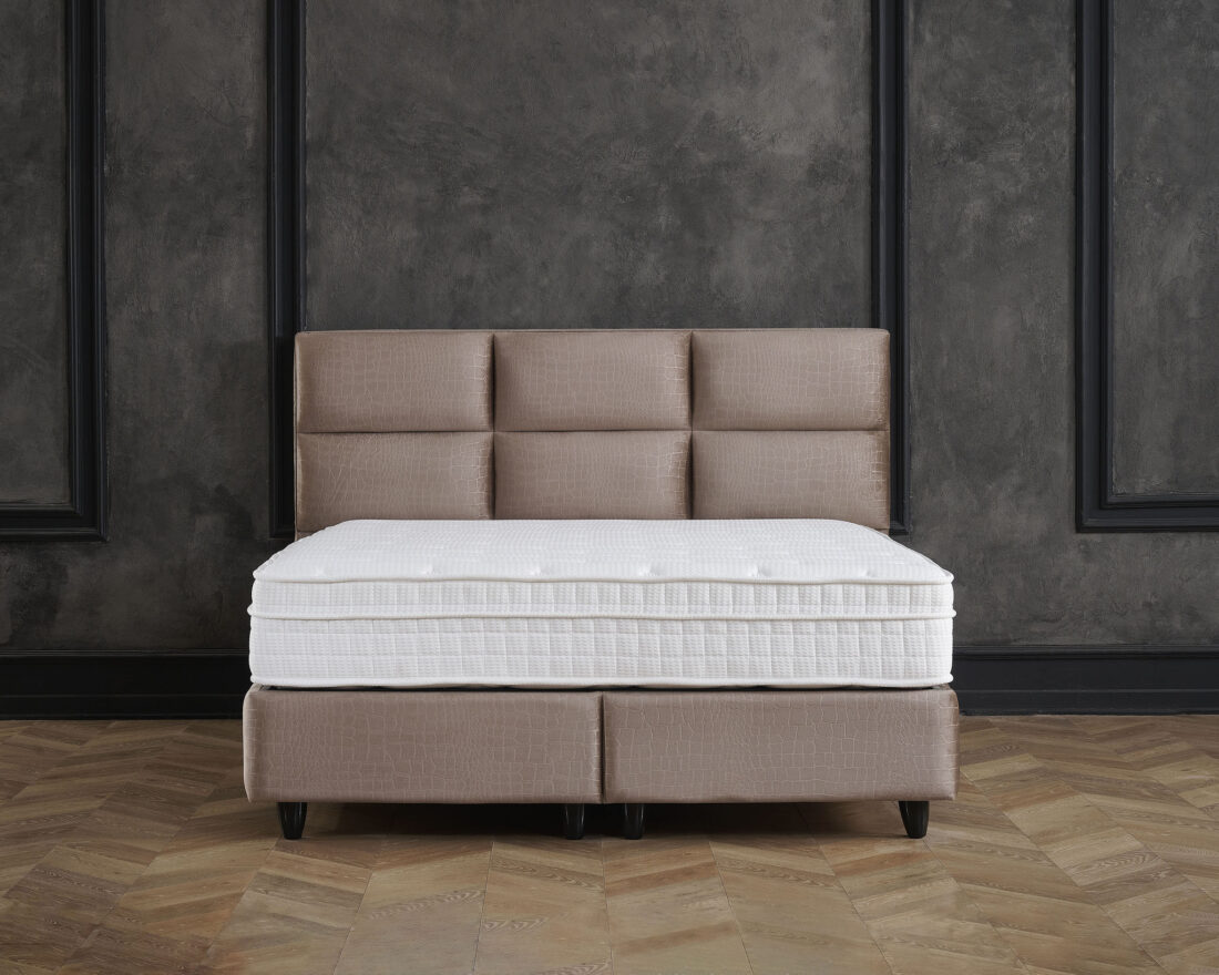 Opbergboxspring Mississippi 8211 Taupe 8211 140 215 200 Cm