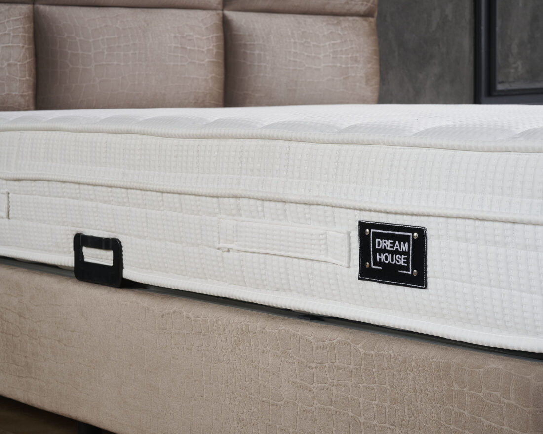 Opbergboxspring Mississippi 8211 Taupe 8211 140 215 200 Cm