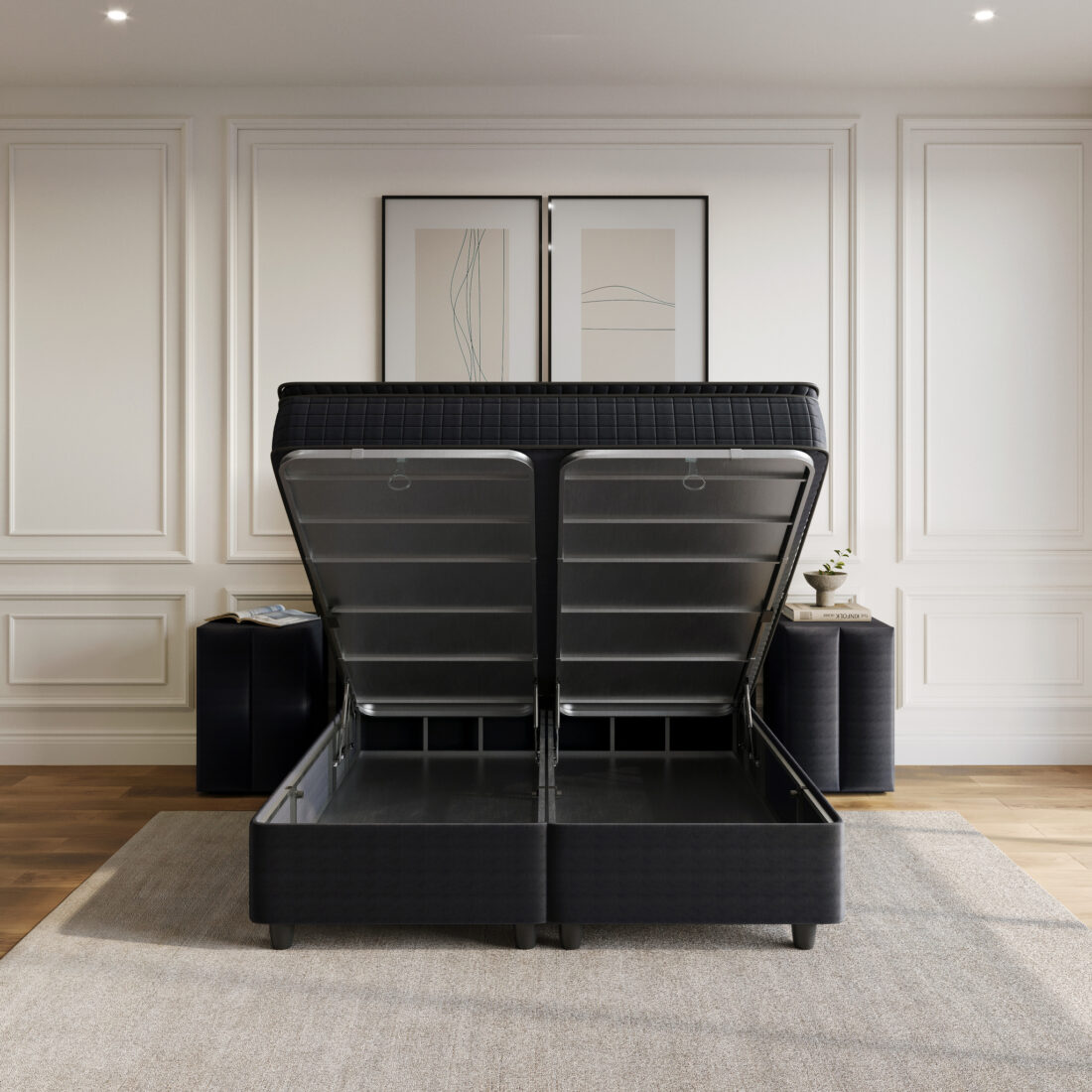 Opbergboxspring Blackpearl 8211 Antraciet 8211 180 215 200 Cm Opbergboxspring Blackpearl 8211 Antraciet 8211 180 215 200 Cm