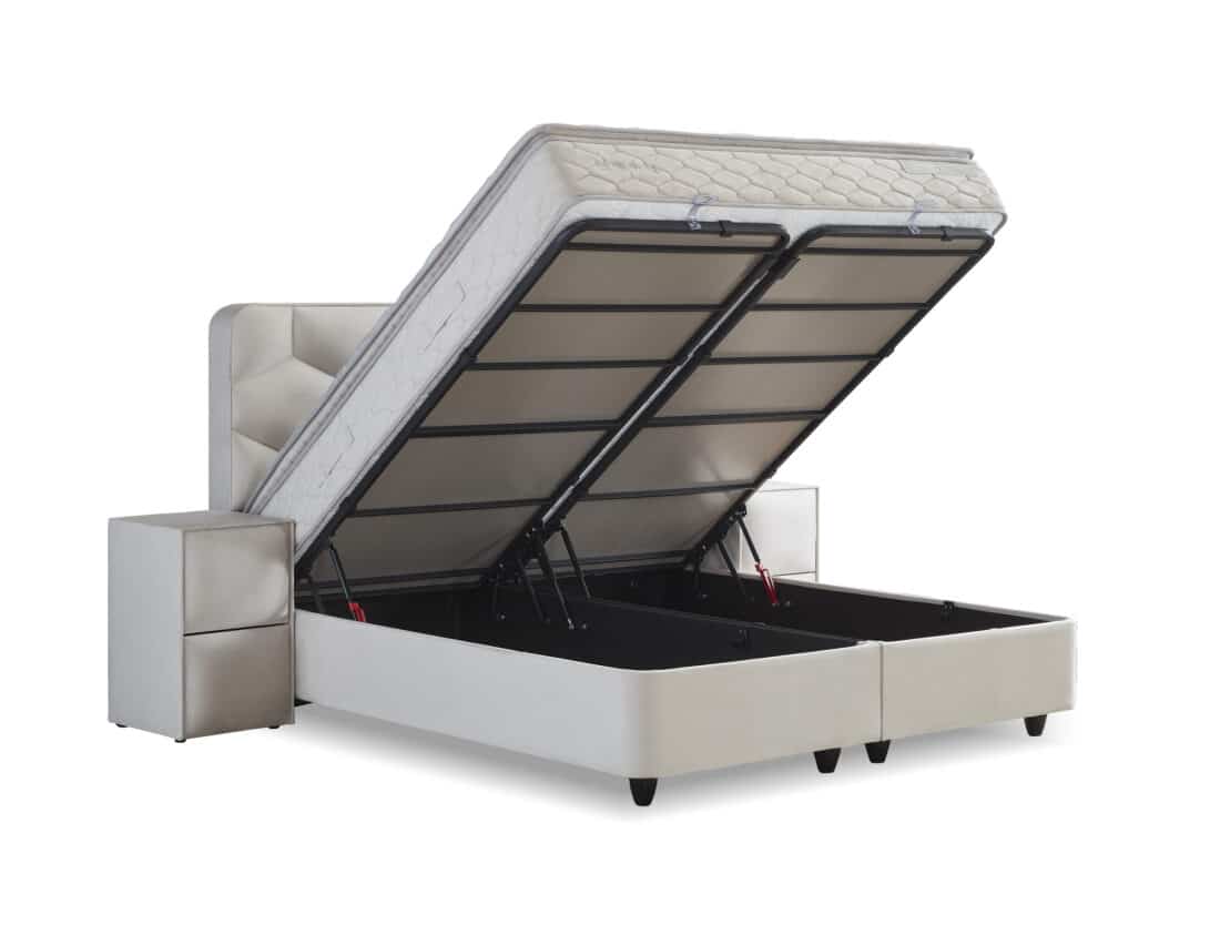 Opbergboxspring Dolcebedd 8211 Stof Beige 8211 180 215 200 Cm