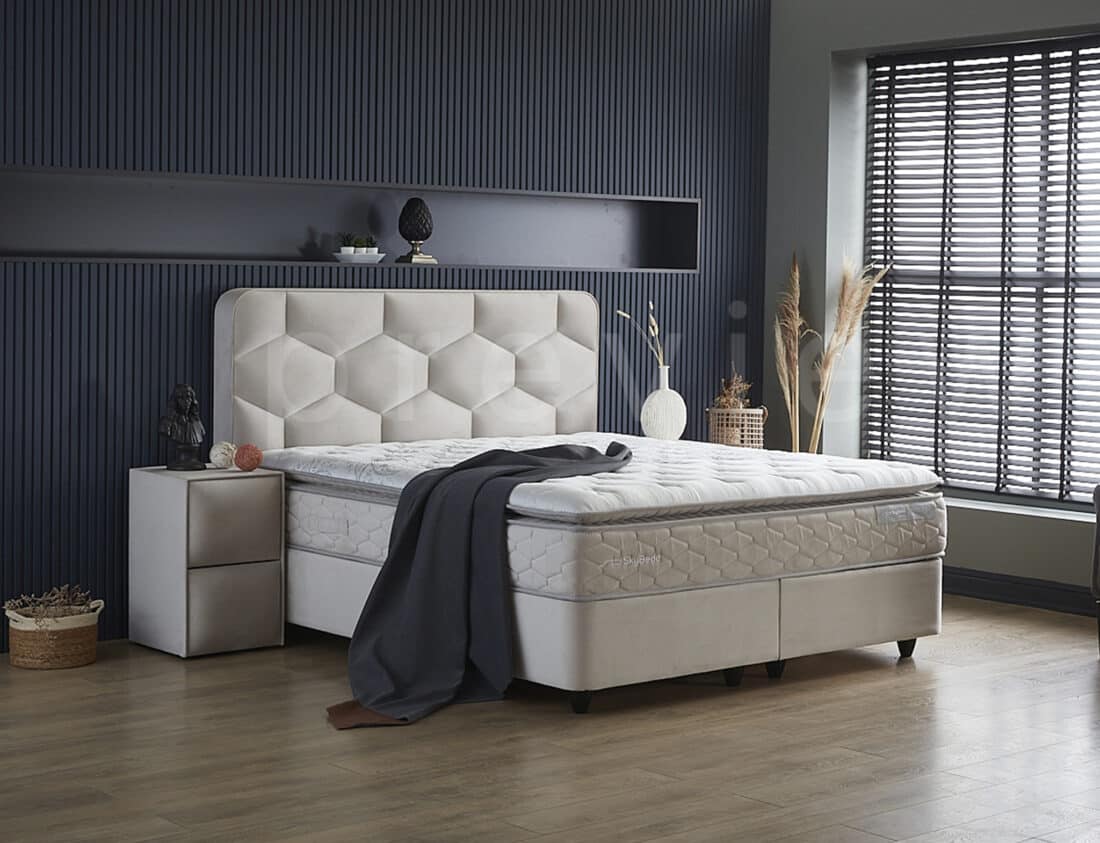 Opbergboxspring Dolcebedd 8211 Stof Beige 8211 180 215 200 Cm