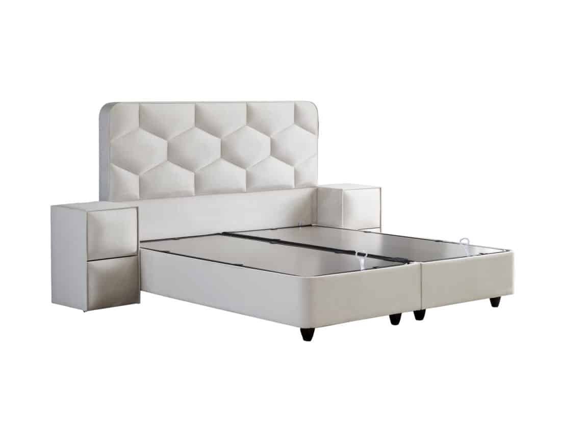 Opbergboxspring Dolcebedd 8211 Stof Beige 8211 180 215 200 Cm