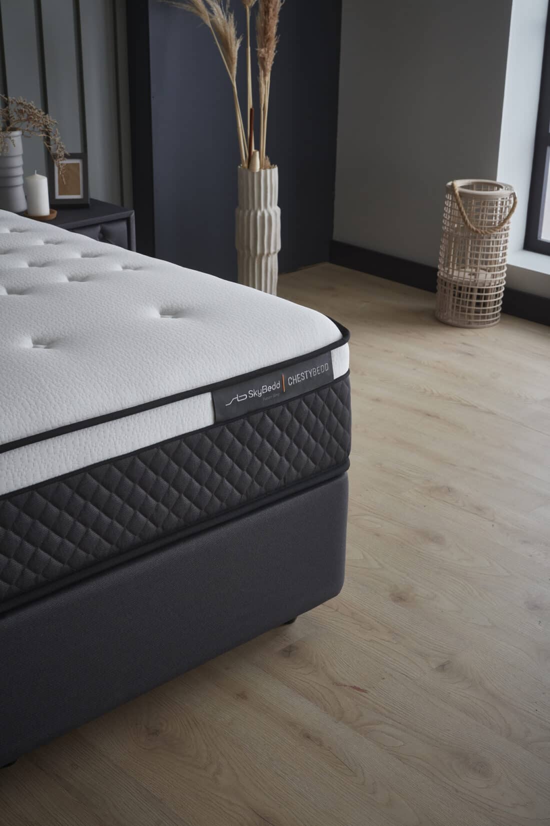 Opbergboxspring Chestybedd 8211 Stof Antraciet 8211 90 215 200 Cm