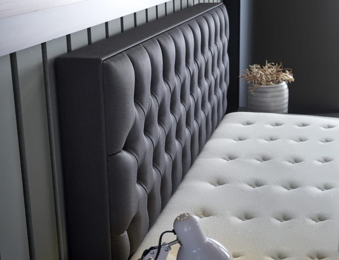 Opbergboxspring Chestybedd 8211 Stof Antraciet 8211 180 215 200 Cm