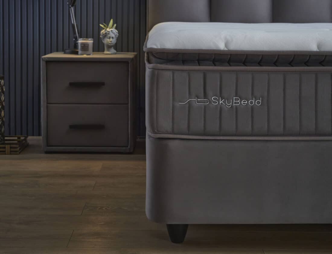 Opbergboxspring Birdybedd 8211 Stof Antraciet 8211 90 215 200 Cm