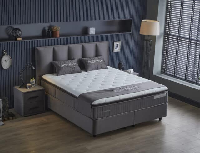 Opbergboxspring Birdybedd 8211 Antraciet Velvet 8211 140 215 200 Cm