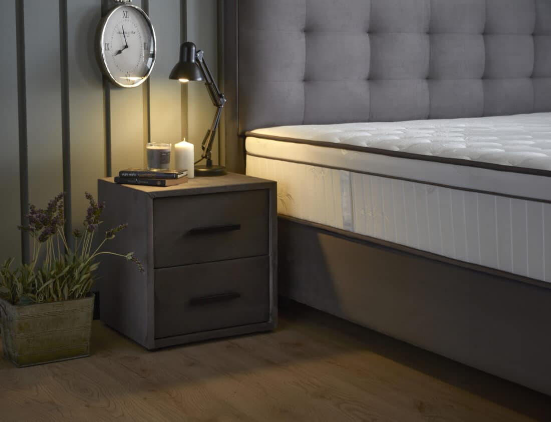 Opbergboxspring Modebedd 8211 Stof Antraciet 8211 180 215 200 Cm