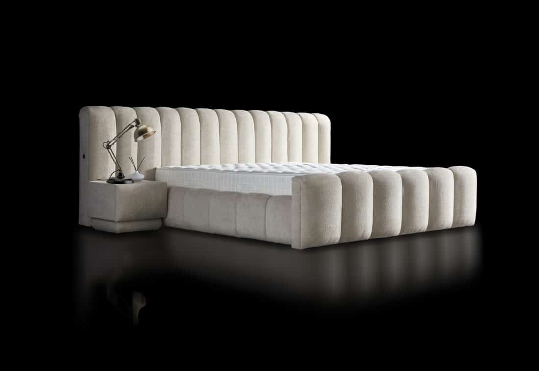 Opbergboxspring Modebedd 8211 Stof Beige 8211 140 215 200 Cm