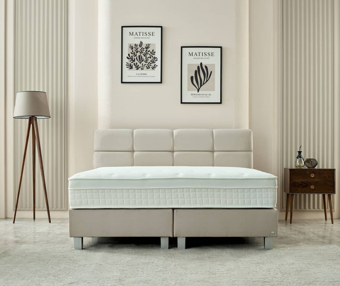 Boxspring Vida 8211 Stof Velvet Beige 8211 140 215 200 Cm