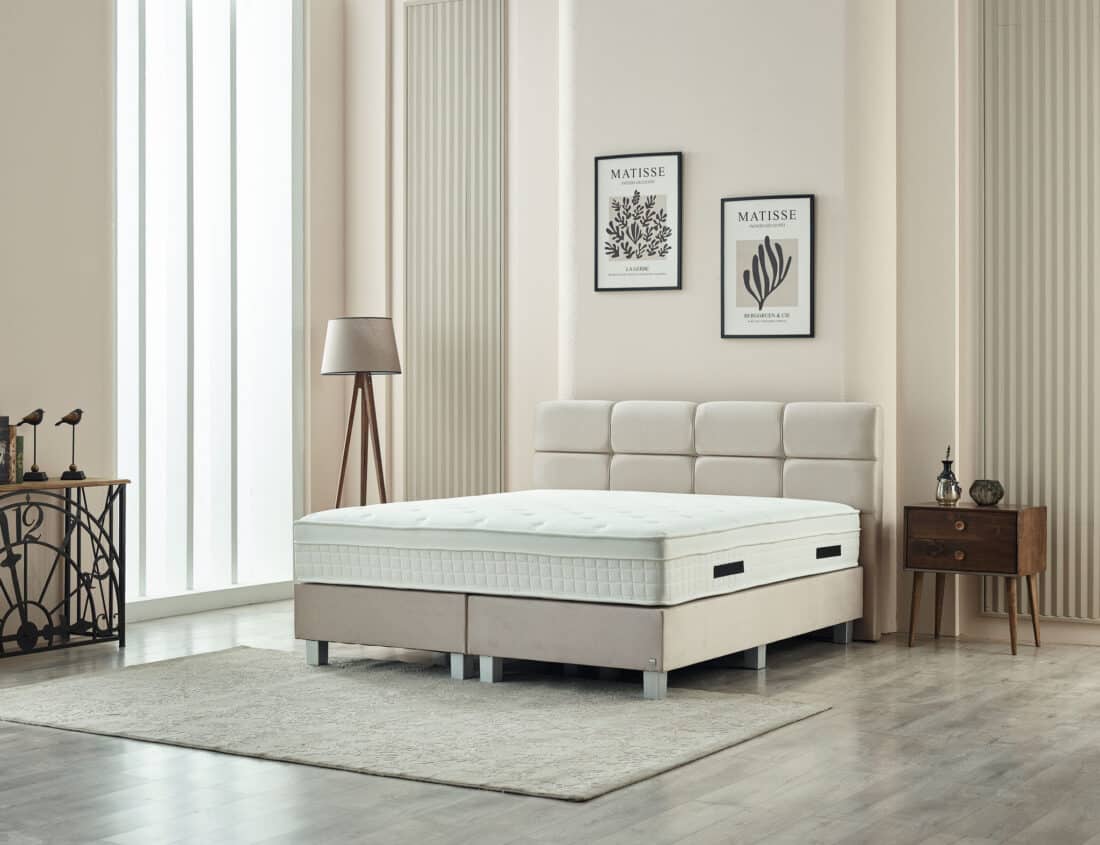 Boxspring Vida 8211 Stof Velvet Beige 8211 140 215 200 Cm