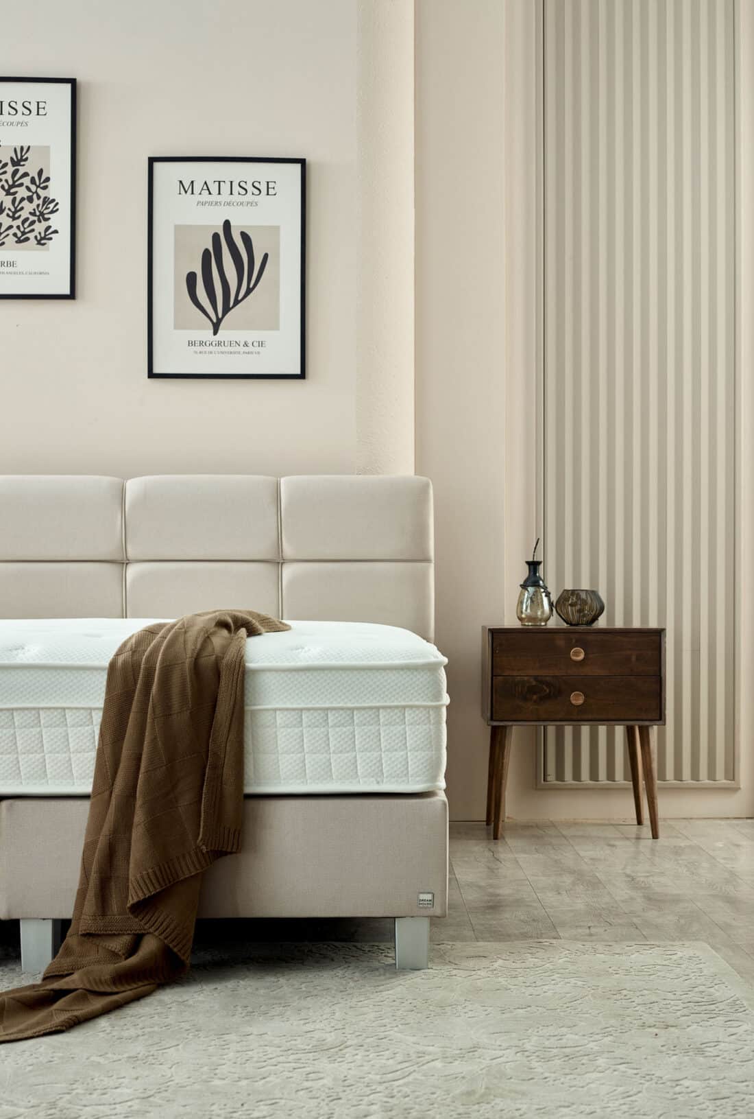 Boxspring Vida 8211 Stof Velvet Beige 8211 140 215 200 Cm