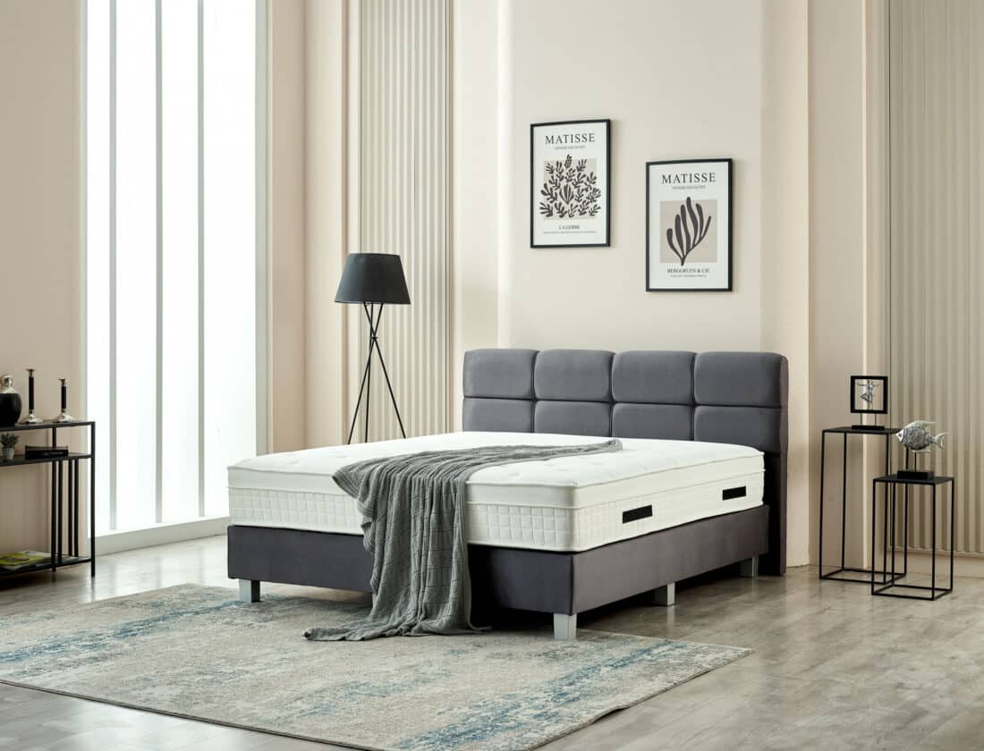 Boxspring Vida 8211 Velvet Antraciet 8211 140 215 200 Cm