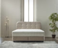 Opbergboxspring Rondo - Stof Velvet beige - 160x200 cm