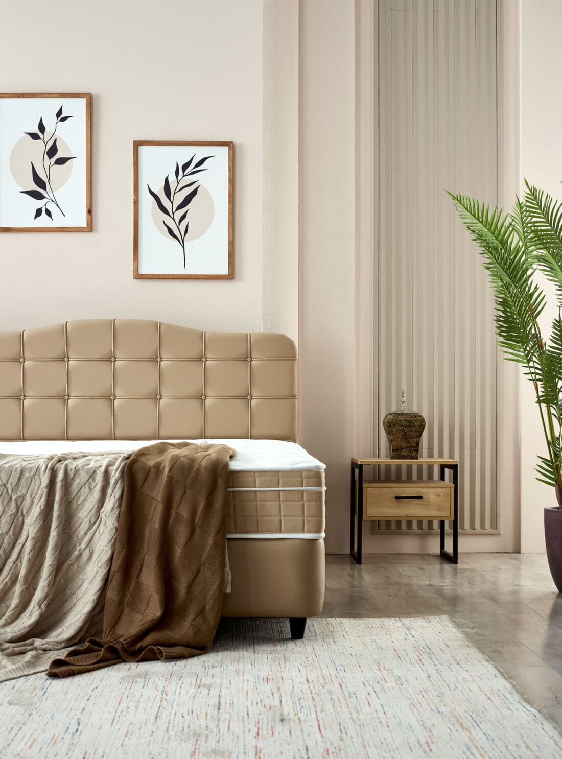 Opbergboxspring Marrakech 8211 Kunstleer Beige 8211 160 215 200 Cm