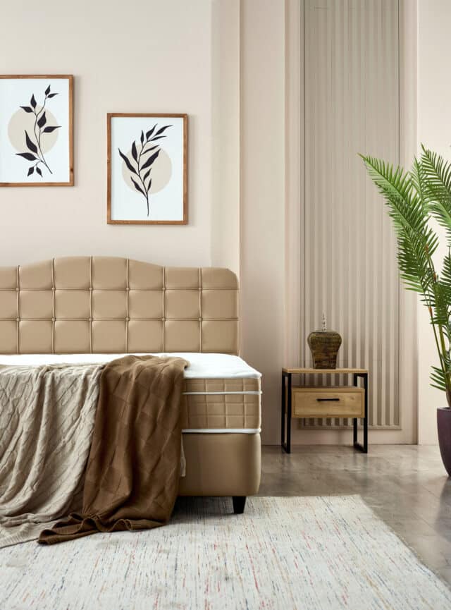 Opbergboxspring Marrakech 8211 Kunstleer Beige 8211 160 215 200 Cm