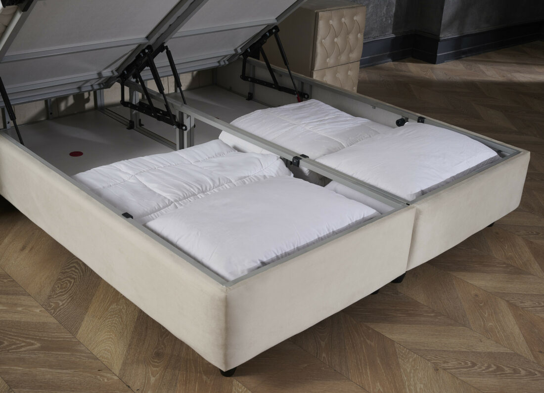 Opbergboxspring Aurora 8211 Velvet Beige 8211 90 215 200 Cm