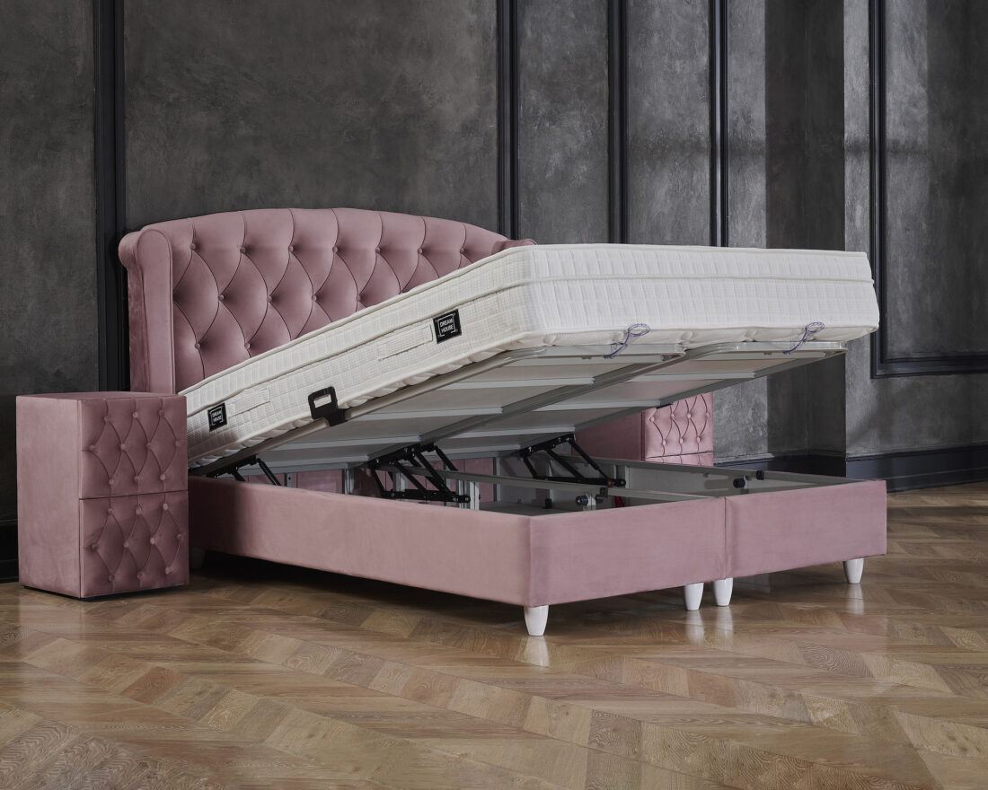 Opbergboxspring Aurora 8211 Velvet Roze 8211 140 215 200 Cm