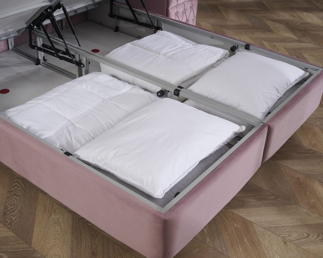 Opbergboxspring Aurora 8211 Velvet Roze 8211 140 215 200 Cm