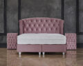 Opbergboxspring Aurora - Velvet Roze - 160x200 cm