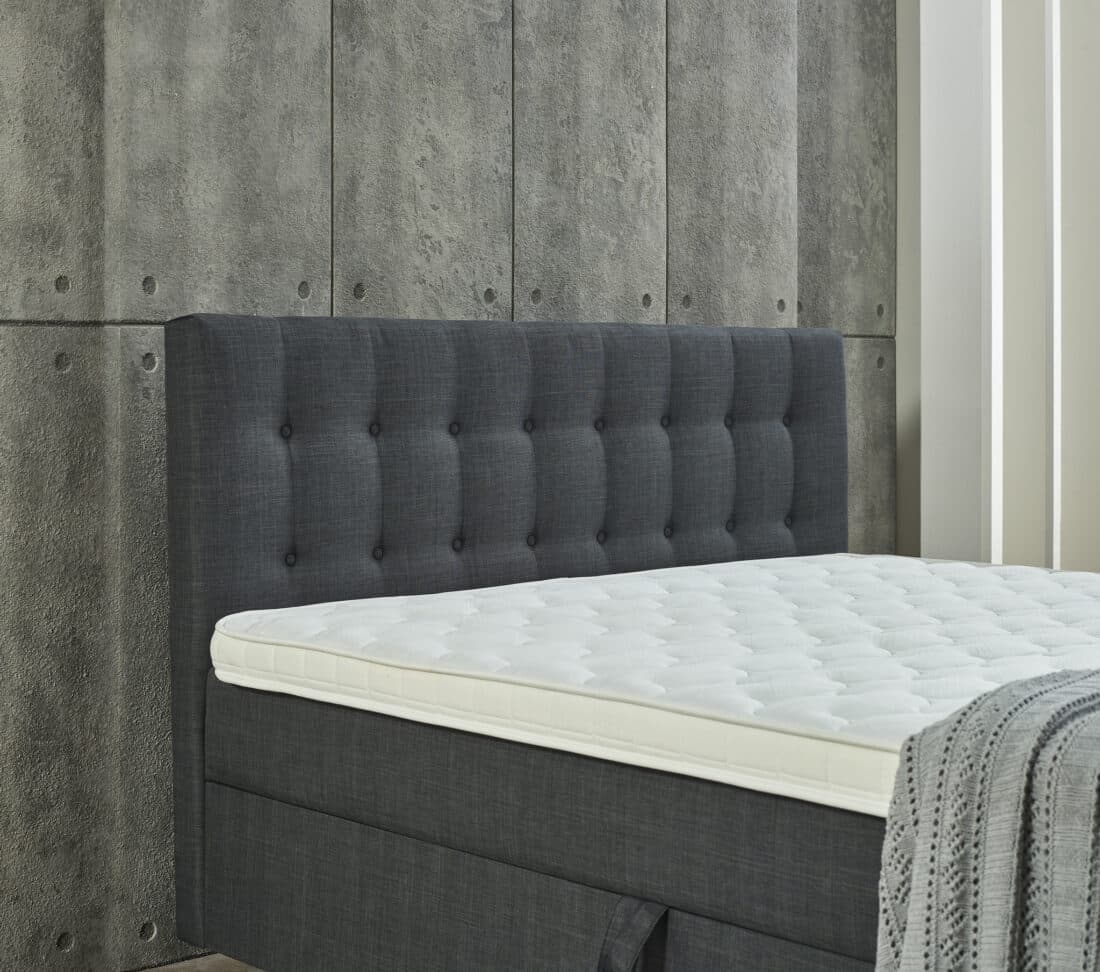 Opbergboxspring Shurgard 8211 Stof Antraciet 8211 140 215 200 Cm 8211 Met Voetbord