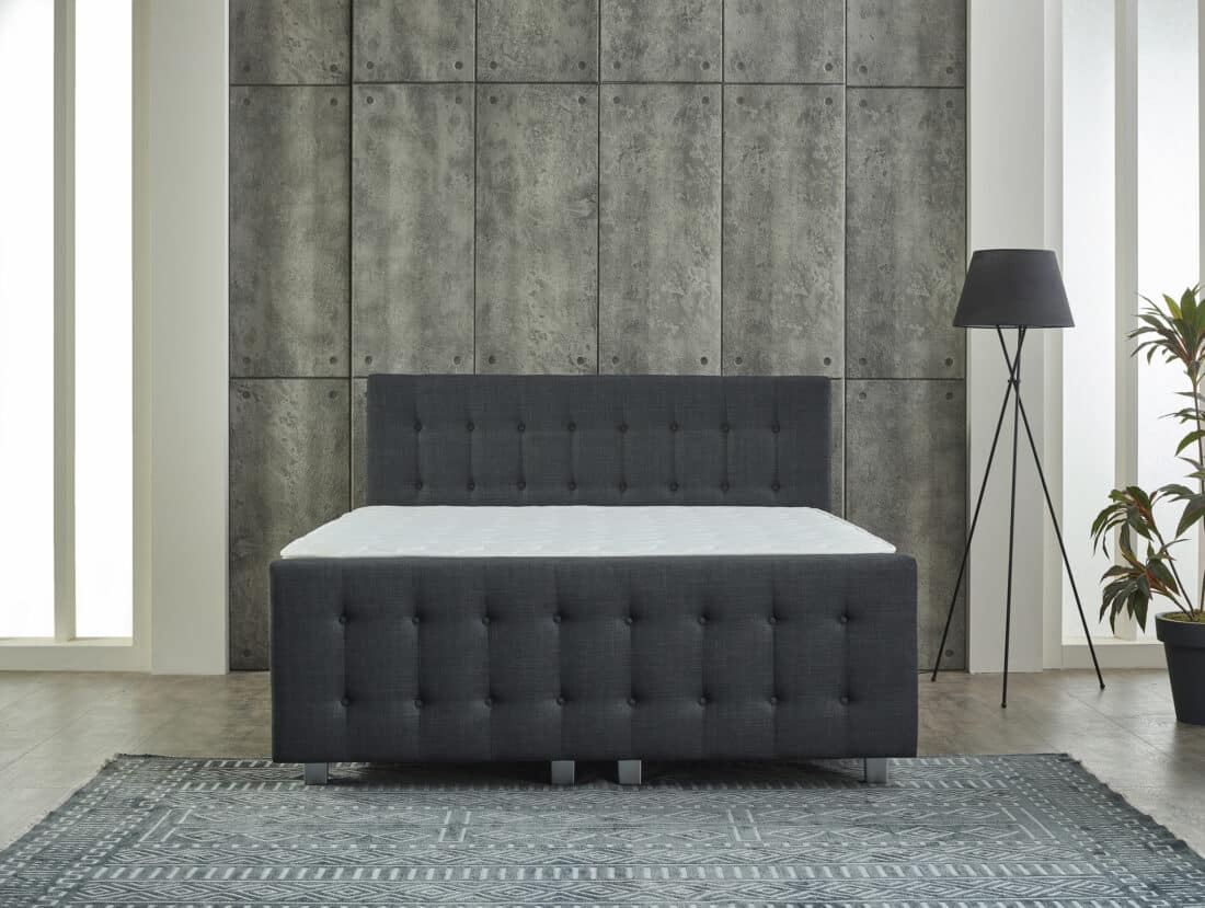 Opbergboxspring Shurgard 8211 Stof Antraciet 8211 180 215 200 Cm 8211 Met Voetbord Opbergboxspring Shurgard 8211 Stof Antraciet 8211 180 215 200 Cm 8211 Met Voetbord