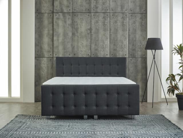 Opbergboxspring Shurgard 8211 Stof Antraciet 8211 180 215 200 Cm 8211 Met Voetbord