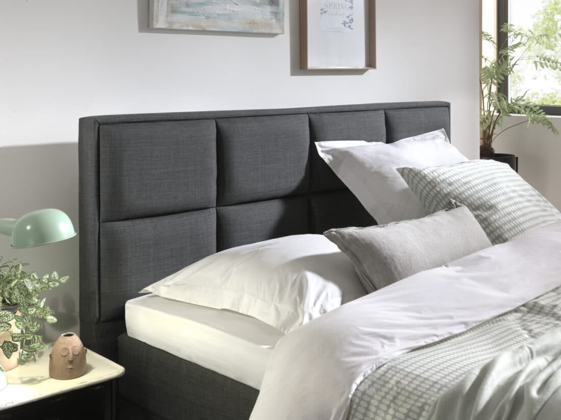 Opbergboxspring Grande 8211 Stof Antraciet 8211 180 215 200 Cm