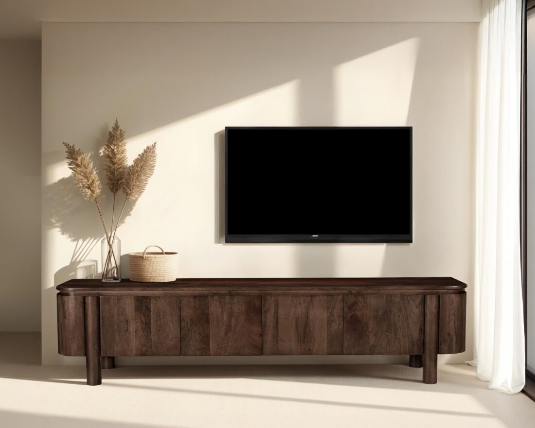 Tv Dressoir Salano 8211 Hardhout Bruin 8211 210 Cm