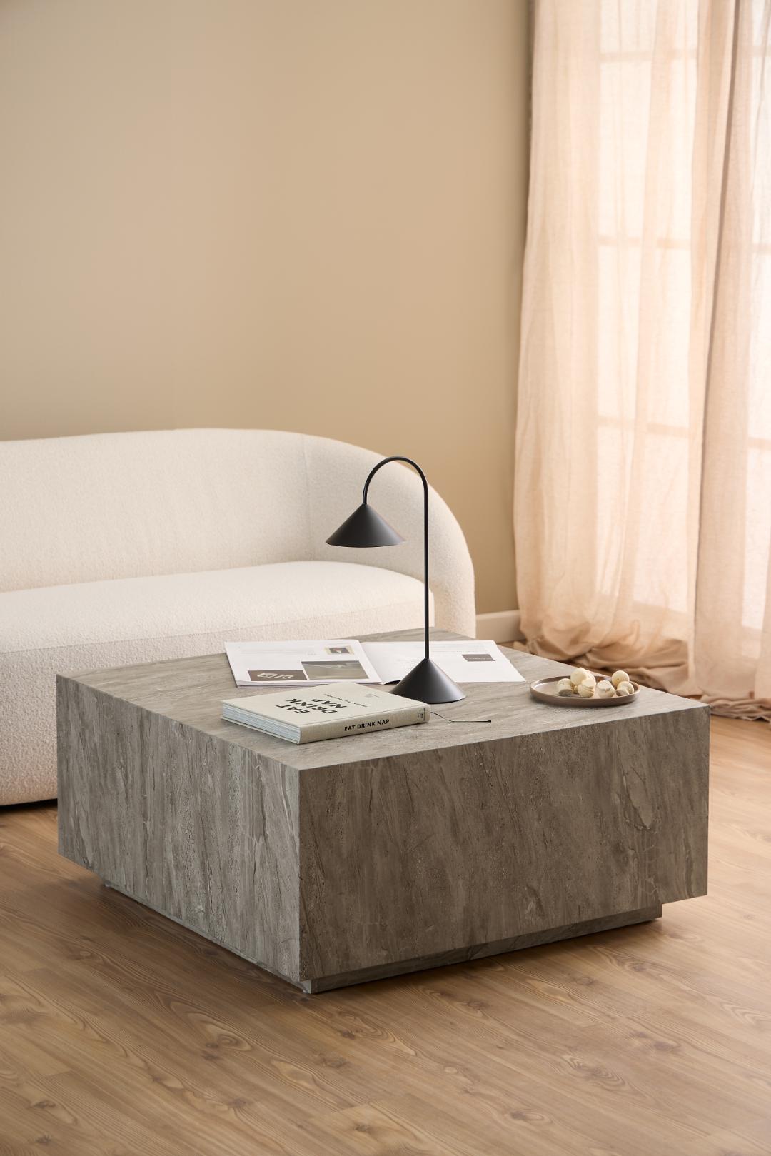 Salontafel Dobbelstenen 8211 Grijs Marmerlook Mdf