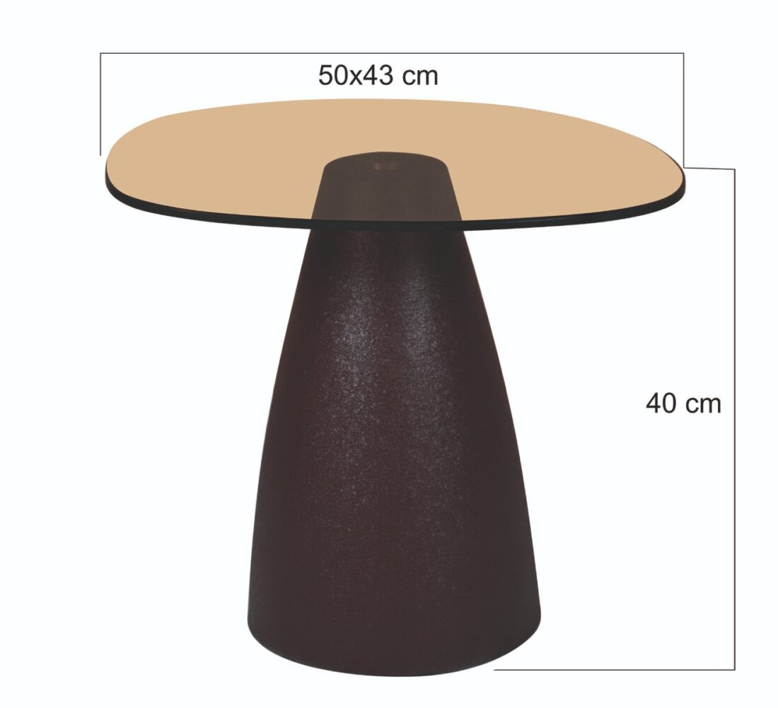 Bijzettafel Brix Mylon 8211 Bruin Metaal 8211 Rookglas 8211 50 Cm Bijzettafel Brix Mylon 8211 Bruin Metaal 8211 Rookglas 8211 50 Cm