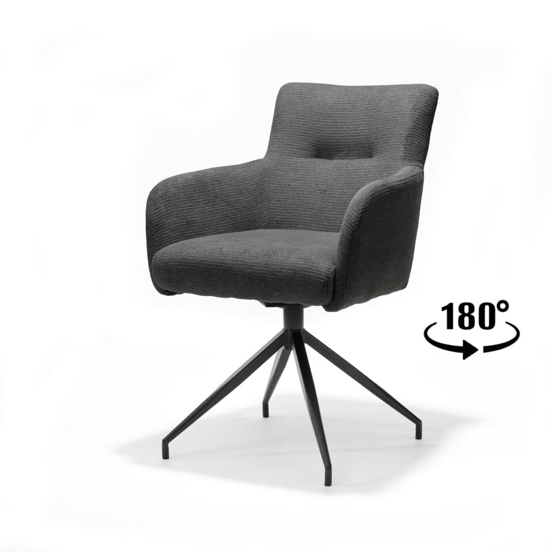 Eetkamerstoel Joey 8211 Stof Aragon Antraciet 8211 Metaal