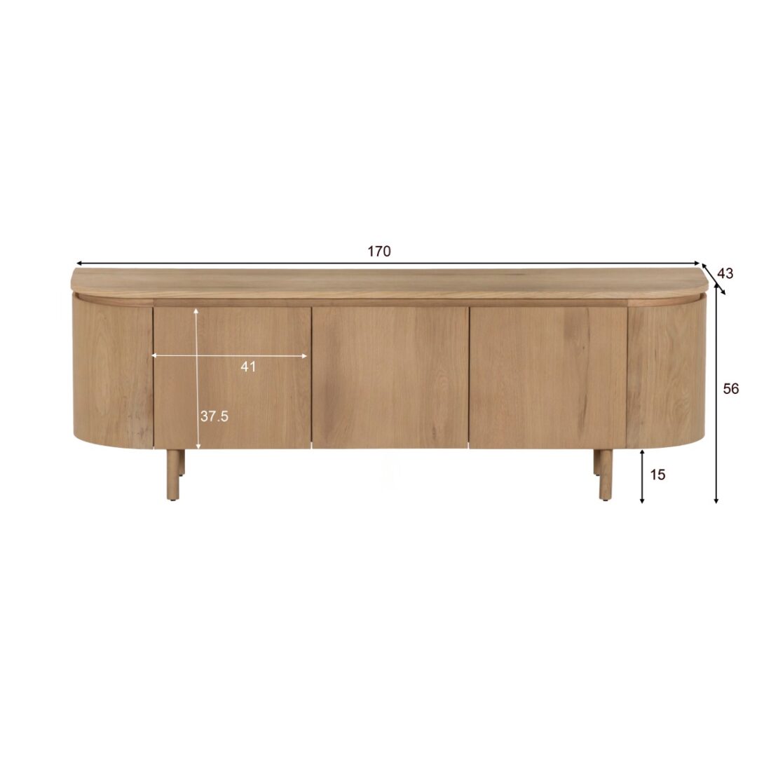 Tv Dressoir Tobago 8211 Eiken Naturel 8211 170cm Tv Dressoir Tobago 8211 Eiken Naturel 8211 170cm