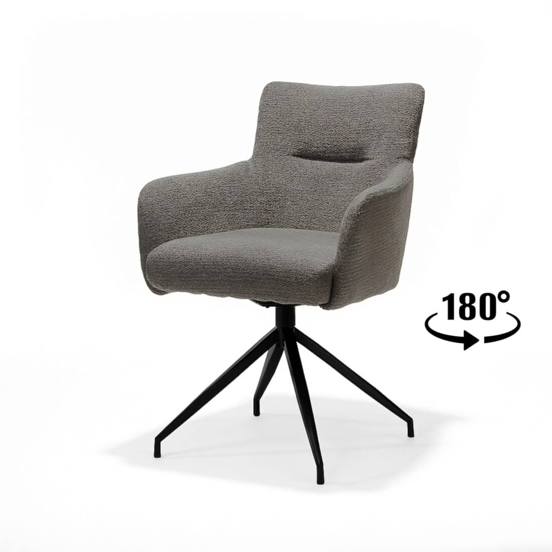 Eetkamerstoel Joey 8211 Stof Retro Bliss Antraciet 8211 Metaal