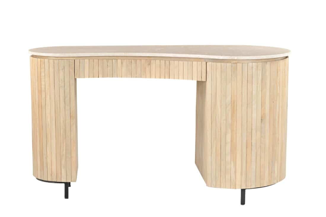 Bureau Brix Dexter 8211 Natuurlijk Bottecino Hout 8211 Natuursteen Blad
