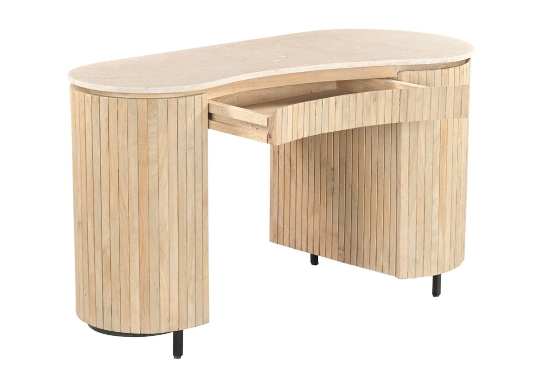 Bureau Brix Dexter 8211 Natuurlijk Bottecino Hout 8211 Natuursteen Blad