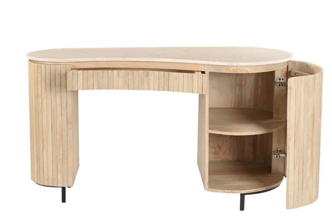 Bureau Brix Dexter 8211 Natuurlijk Bottecino Hout 8211 Natuursteen Blad