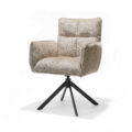 Eetkamerstoel Nova - Stof Cremona #14 Beige - Metaal - 360 - Draaibaar