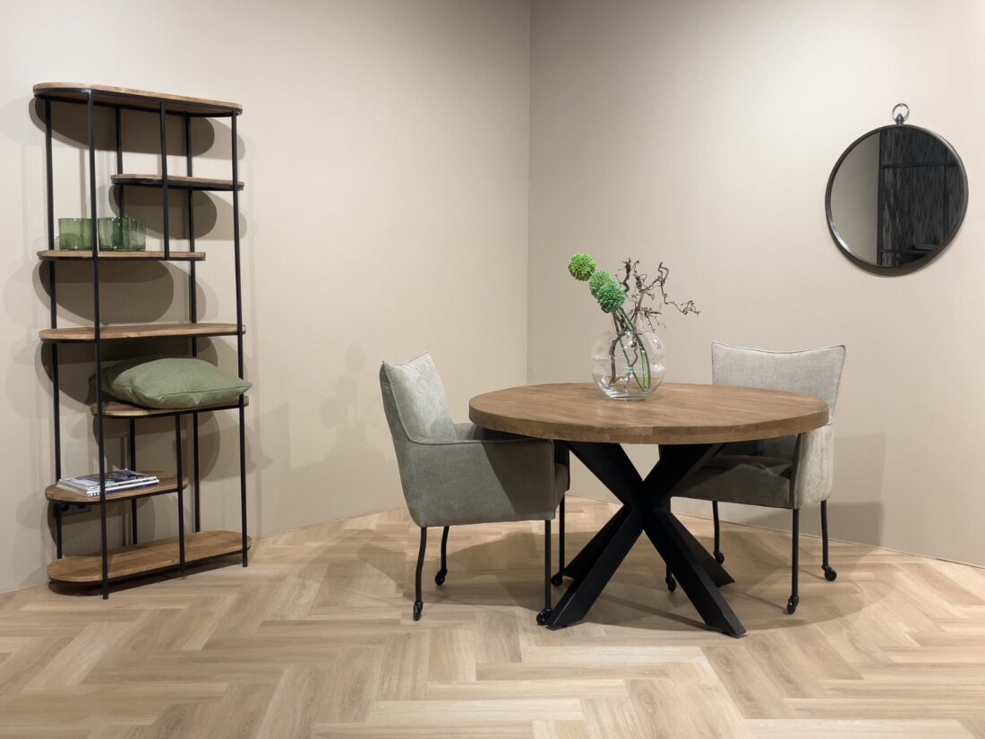 Eetkamertafel Sturdy 8211 Mangohout 8211 Metaal 8211 130 Cm