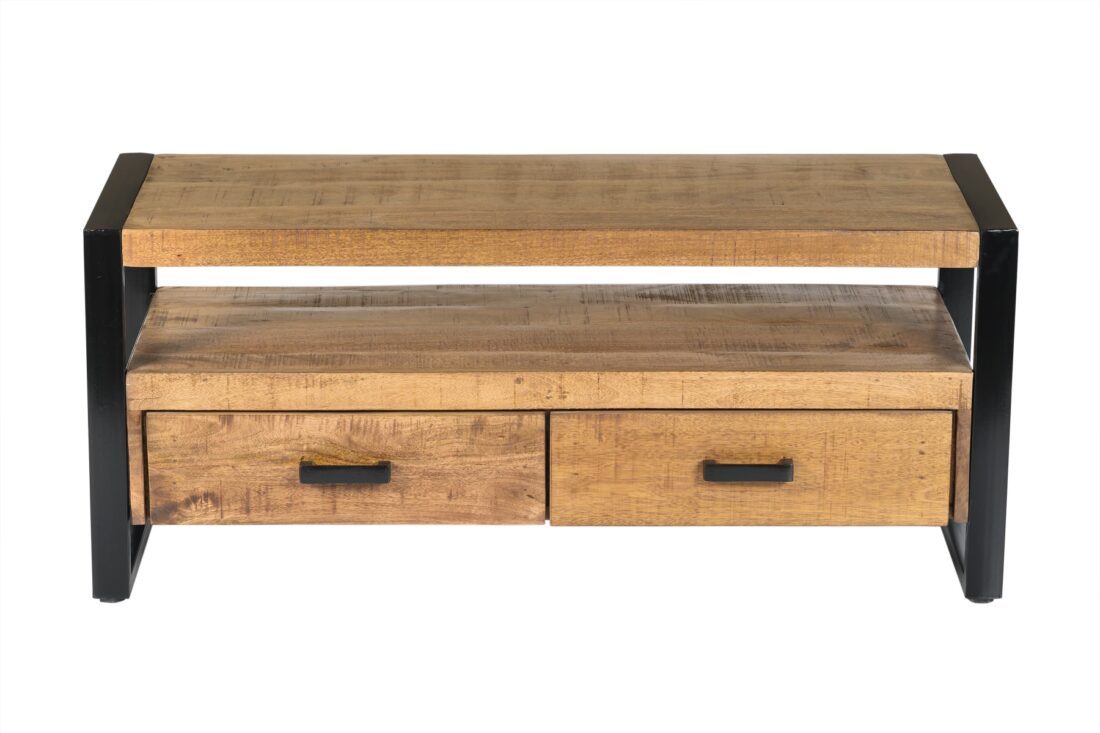 Tv Dressoir Nairobi 8211 Mangohout 8211 Metaal 8211 120 Cm