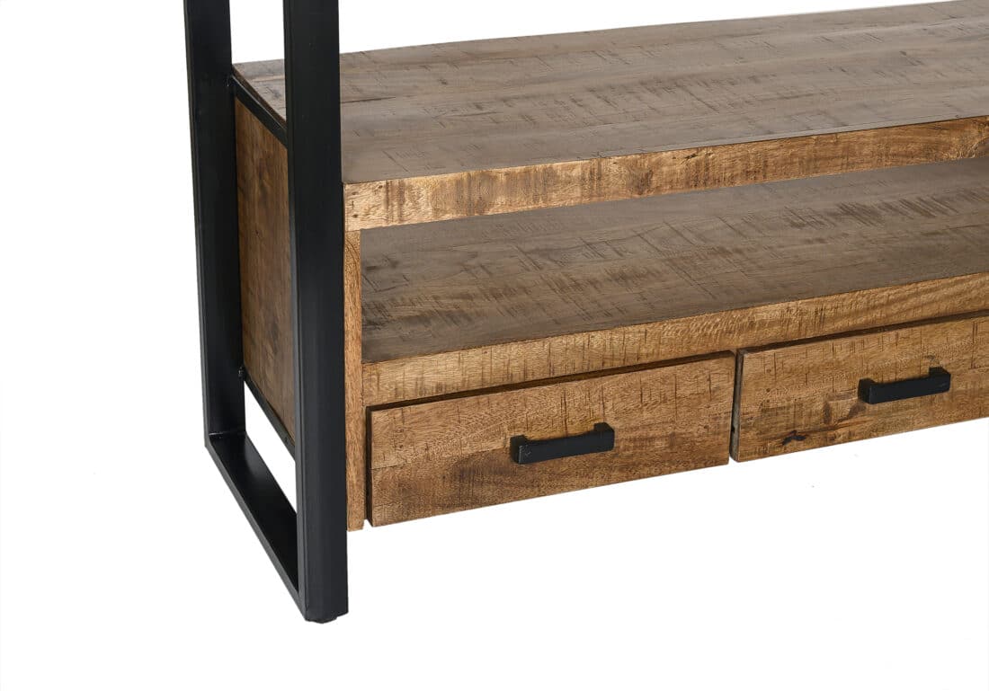 Wandmeubel Nairobi High 8211 Mangohout 8211 Metaal 8211 Hoogte 150 Cm Wandmeubel Nairobi High 8211 Mangohout 8211 Metaal 8211 Hoogte 150 Cm