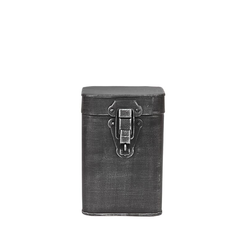 Opbergkist 8211 Antiek Grijs 8211 Metaal 8211 M 8211 12x12x17 Cm