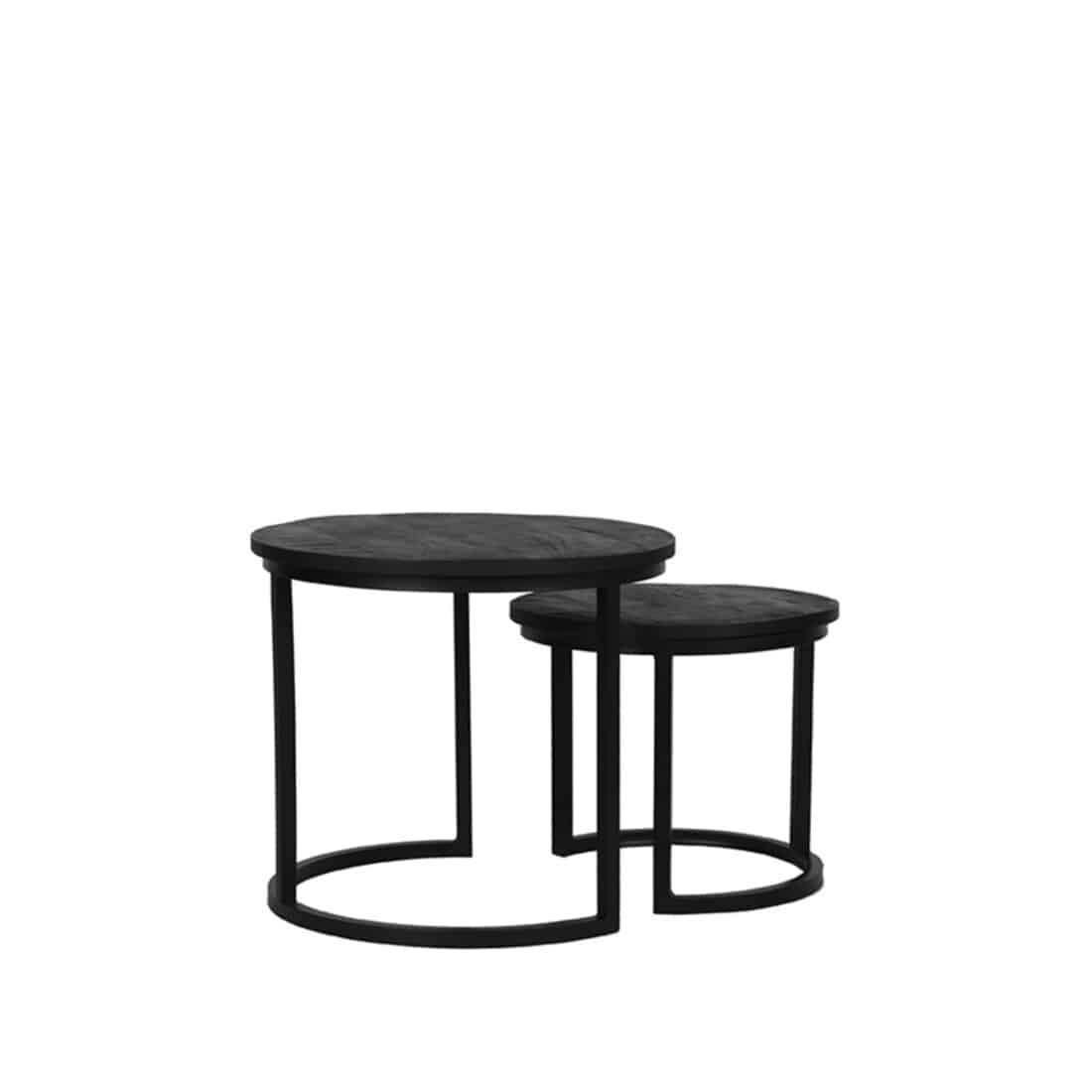 Salontafel Duo 8211 Zwart 8211 Mangohout Salontafel Duo 8211 Zwart 8211 Mangohout