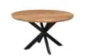 Eetkamertafel Jesper - Naturel hardhout - Metaal - Rond - 150 cm