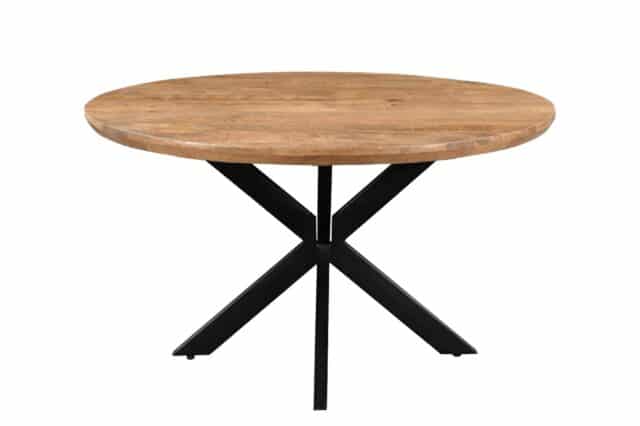 Eetkamertafel Jesper 8211 Naturel Hardhout 8211 Metaal 8211 Rond 8211 150 Cm